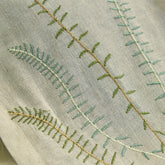 Mae Airy Gauze Ivory Sheer Custom Curtain With Leaf Knitting